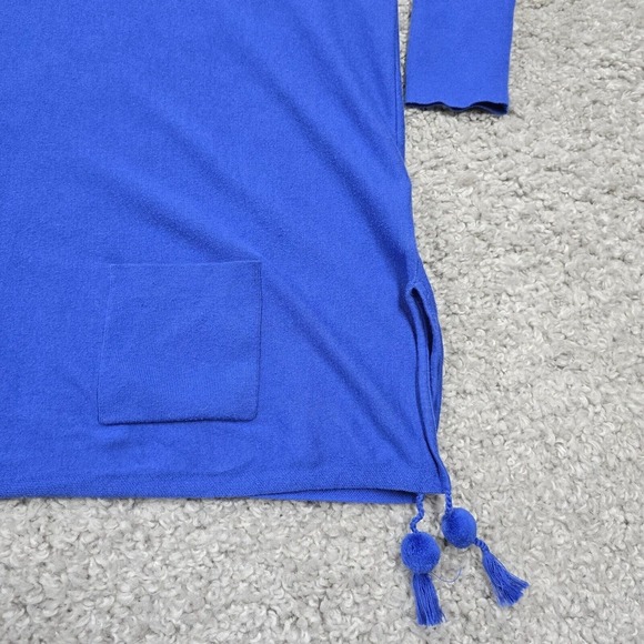 Lilly Pulitzer Elba Sweater Womens Small Blue Tassel 3/4 Sleeve Beach Resort - Picture 3 of 12